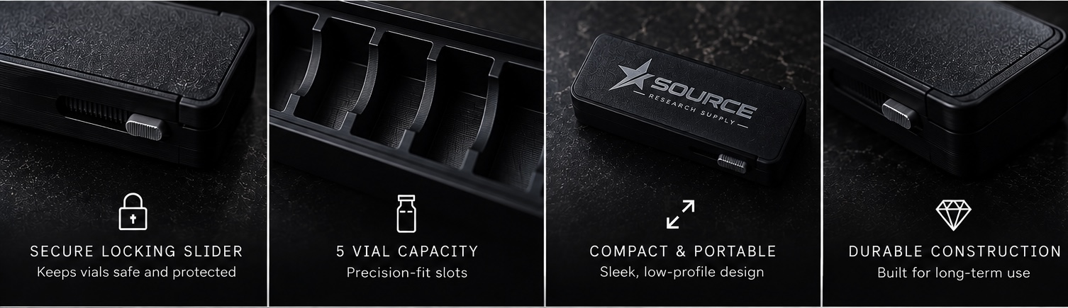 Secure locking slider on the storage case.