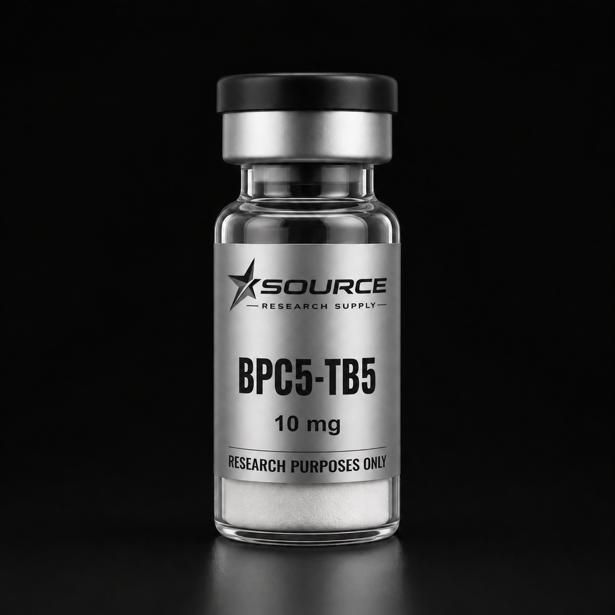 Source Research Supply BPC5-TB5 10mg vial with white contents