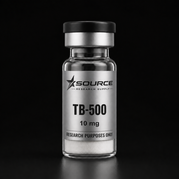 Source Research Supply TB-500 10mg vial with white contents